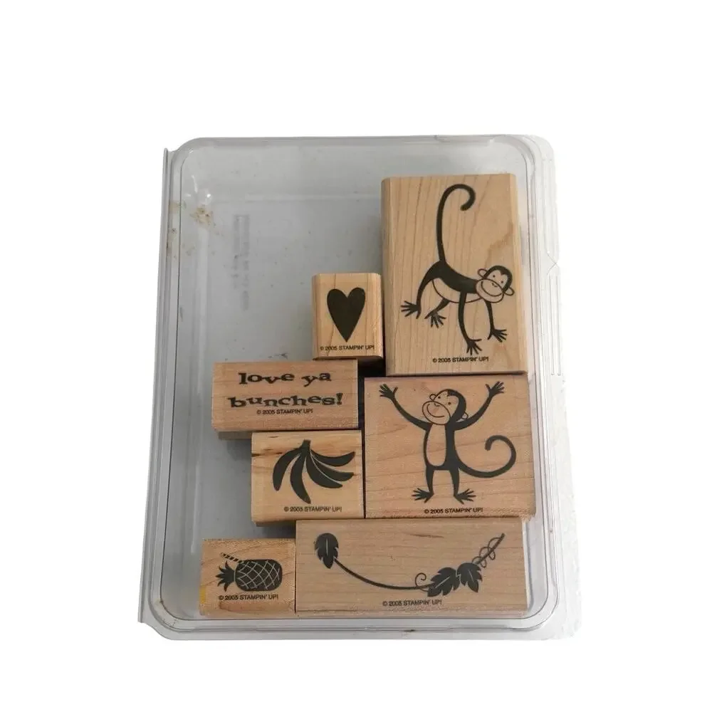 Stampin’ up wooden stamps monkey business